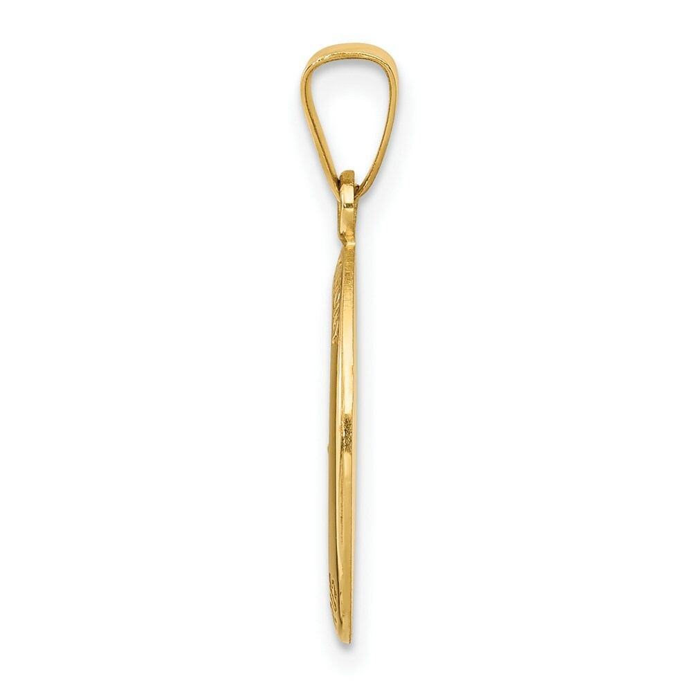 14K Yellow Gold Polished and Satin St. Anthony Medal Pendant 11mm width