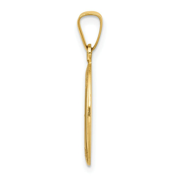 14K Yellow Gold Polished and Satin St. Anthony Medal Pendant 11mm width