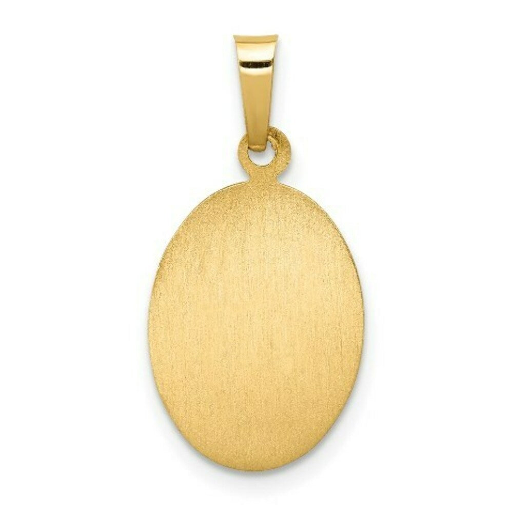 14K Yellow Gold Polished and Satin St. Anthony Medal Pendant 11mm width