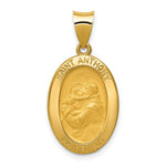 Load image into Gallery viewer, 14K Yellow Gold Polished and Satin St. Anthony Medal Pendant 13mm width

