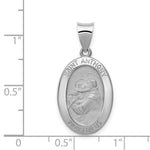 Load image into Gallery viewer, 14K White Gold Polished and Satin St. Anthony Medal Pendant 13mm width
