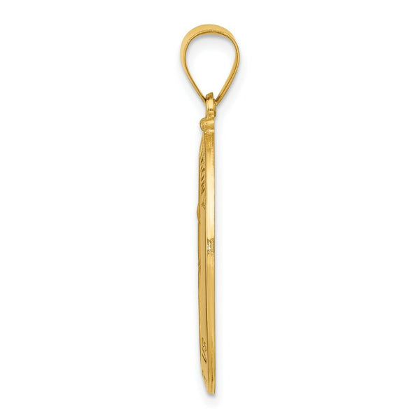 14K Yellow Gold Polished and Satin St. Anthony Medal Pendant 15mm width