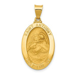Load image into Gallery viewer, 14K Yellow Gold Polished and Satin St. Anthony Medal Pendant 15mm width
