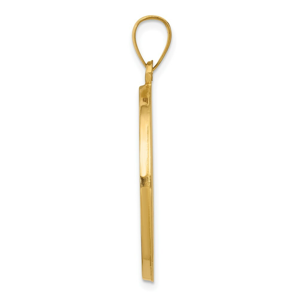 14K Yellow Gold Polished and Satin St. Anthony Medal Pendant 25mm width