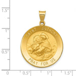 Load image into Gallery viewer, 14K Yellow Gold Polished and Satin St. Anthony Medal Pendant 25mm width
