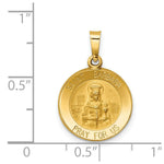 Load image into Gallery viewer, 14K Yellow Gold Polished and Satin St. Barbara Medal Pendant 15mm width
