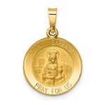Load image into Gallery viewer, 14K Yellow Gold Polished and Satin St. Barbara Medal Pendant 15mm width
