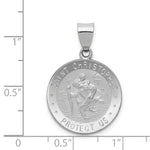 Load image into Gallery viewer, 14K White Gold Polished and Satin St. Christopher Medal Pendant 19mm width

