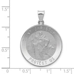 Load image into Gallery viewer, 14K White Gold Polished and Satin St. Christopher Medal Pendant 26mm width
