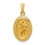 Load image into Gallery viewer, 14K Yellow Gold Polished and Satin St. Christopher Medal Pendant 11mm width
