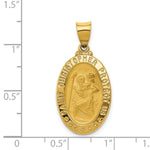 Load image into Gallery viewer, 14K Yellow Gold Polished and Satin St. Christopher Medal Pendant 15mm width
