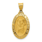 Load image into Gallery viewer, 14K Yellow Gold Polished and Satin St. Christopher Medal Pendant 15mm width
