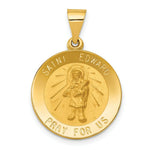 Load image into Gallery viewer, 14K Yellow Gold Polished and Satin St. Edward Medal Pendant 19mm width
