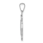 Load image into Gallery viewer, 14K White Gold Polished and Satin St. Florian Badge Pendant 16mm width

