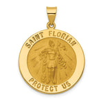 Load image into Gallery viewer, 14K Yellow Gold Polished and Satin St. Florian Medal Pendant 26mm width
