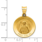 Load image into Gallery viewer, 14K Yellow Gold Polished and Satin St. Gabriel Medal Pendant 19mm width
