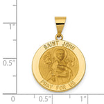 Load image into Gallery viewer, 14K Yellow Gold Polished and Satin St. John Medal Pendant 19mm width
