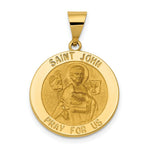 Load image into Gallery viewer, 14K Yellow Gold Polished and Satin St. John Medal Pendant 19mm width
