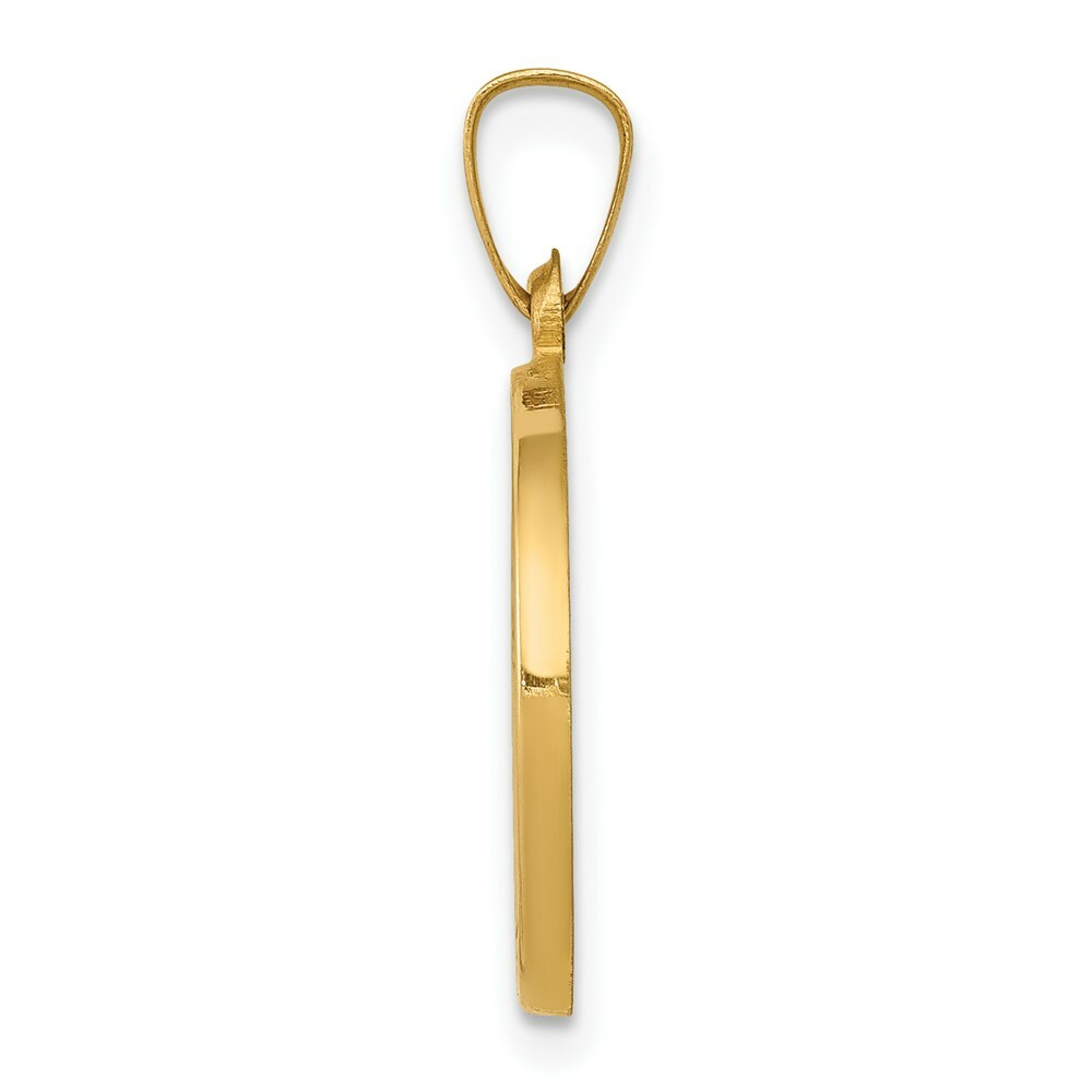 14K Yellow Gold Polished and Satin St. John Baptist Medal Pendant 15mm width