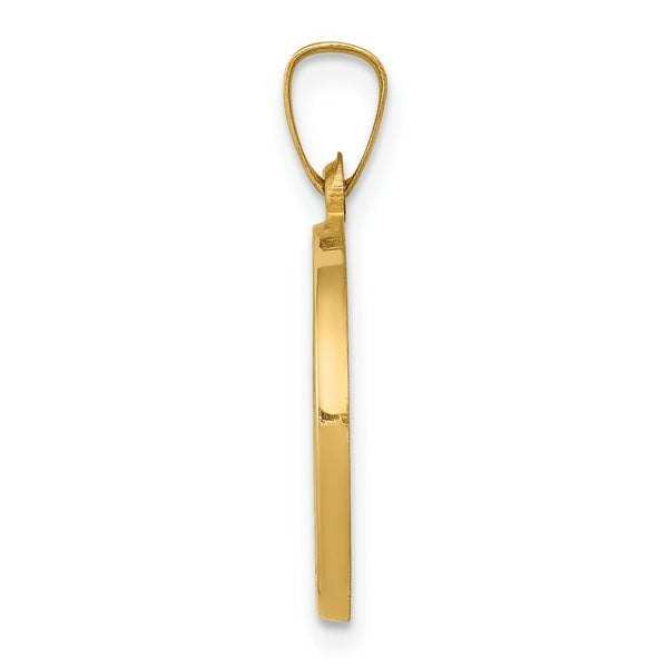 14K Yellow Gold Polished and Satin St. John Baptist Medal Pendant 15mm width