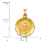 Load image into Gallery viewer, 14K Yellow Gold Polished and Satin St. John Baptist Medal Pendant 15mm width

