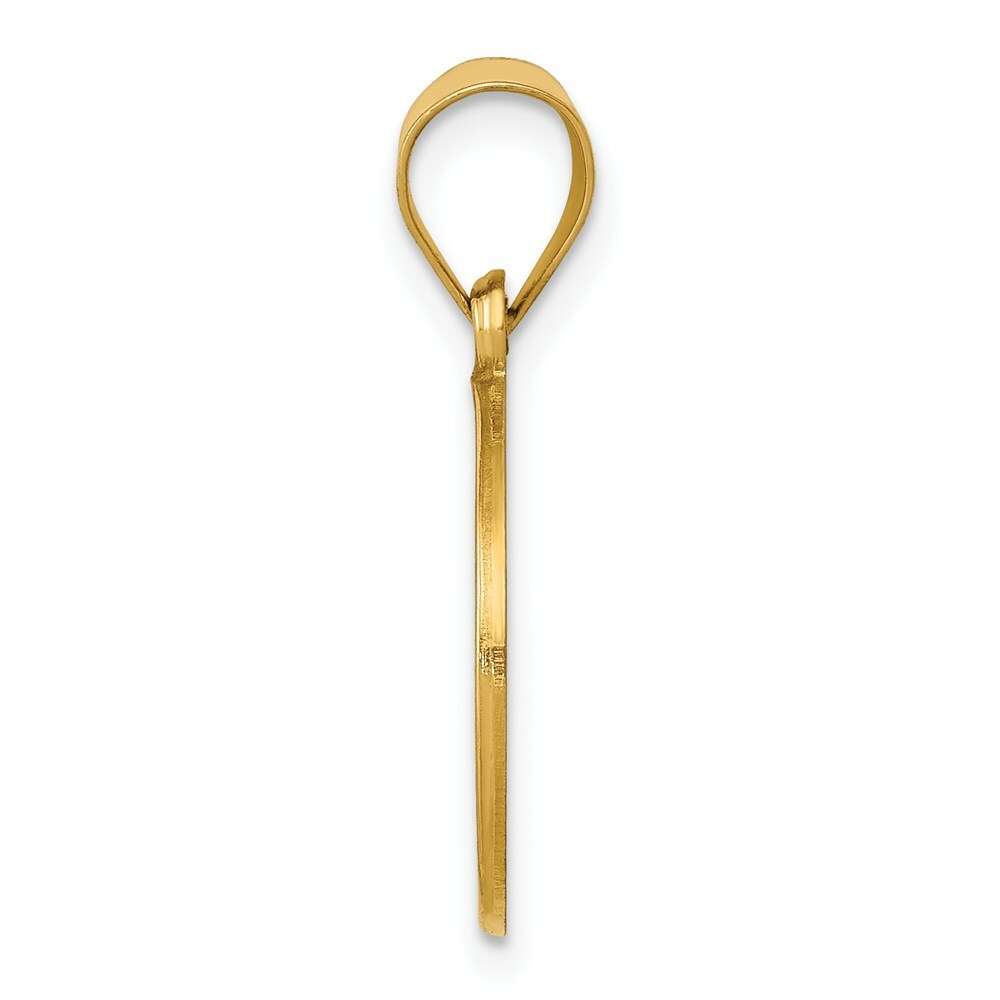 14K Yellow Gold Polished and Satin St. John Baptist Medal Pendant 15mm width