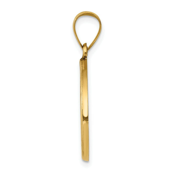 14K Yellow Gold Polished and Satin St. John Baptist Medal Pendant 19mm width