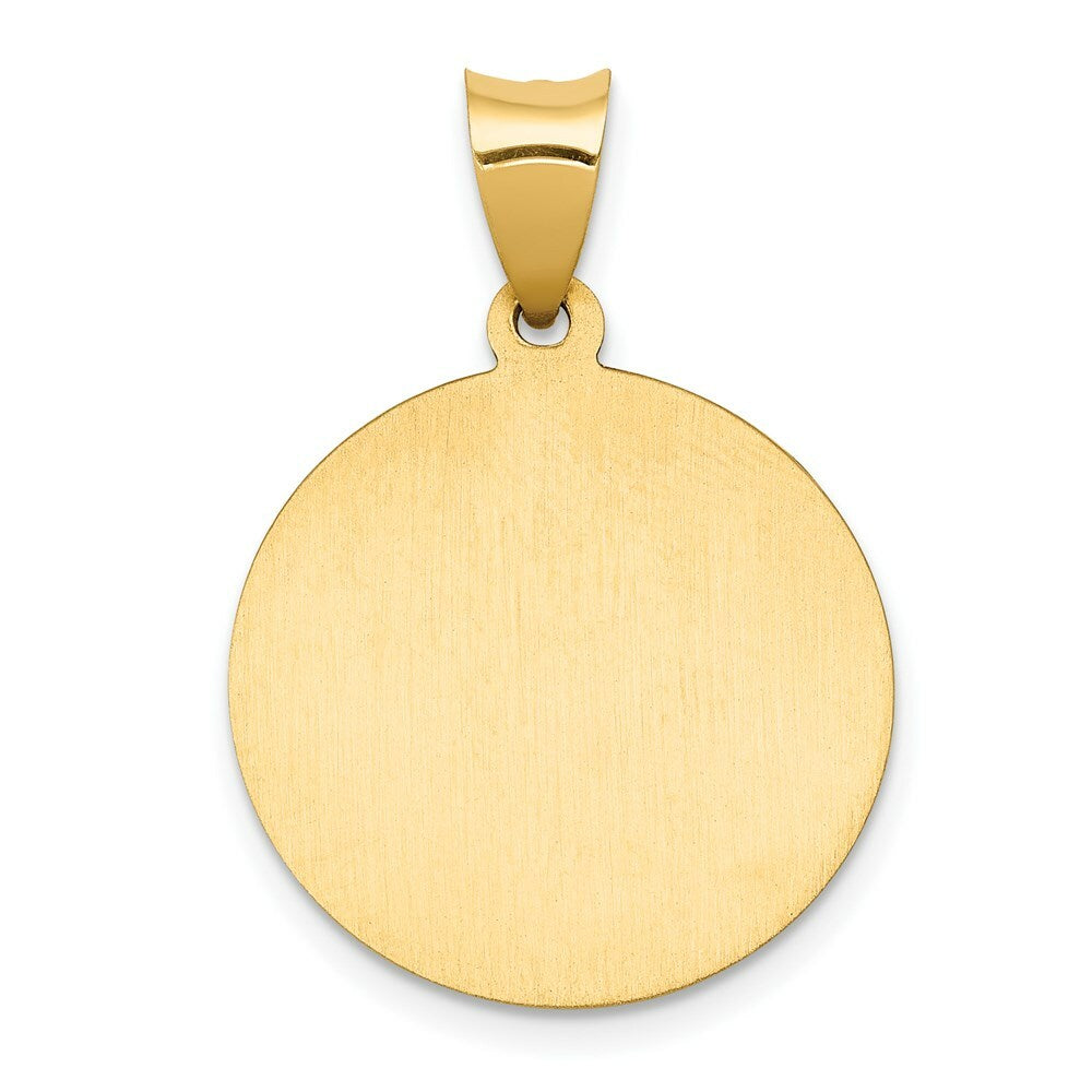 14K Yellow Gold Polished and Satin St. John Baptist Medal Pendant 19mm width