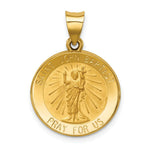 Load image into Gallery viewer, 14K Yellow Gold Polished and Satin St. John Baptist Medal Pendant 18mm width
