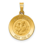 Load image into Gallery viewer, 14K Yellow Gold Polished and Satin St. Joseph Medal Pendant 15mm width

