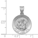 Load image into Gallery viewer, 14K White Gold Polished and Satin St. Joseph Medal Pendant 19mm width
