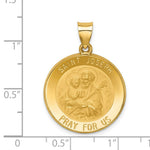Load image into Gallery viewer, 14K Yellow Gold Polished and Satin St. Joseph Medal Pendant 22mm width
