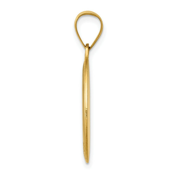 14K Yellow Gold Polished and Satin St. Joseph Medal Pendant 15mm width