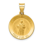 Load image into Gallery viewer, 14K Yellow Gold Polished and Satin St. Jude Thaddeus Medal Pendant 19mm width
