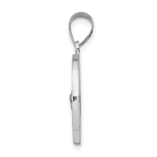 14K White Gold Polished and Satin St. Jude Thaddeus Medal Pendant 19mm width