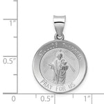 Load image into Gallery viewer, 14K White Gold Polished and Satin St. Jude Thaddeus Medal Pendant 19mm width

