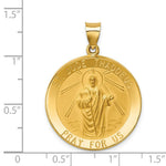 Load image into Gallery viewer, 14K Yellow Gold Polished and Satin St. Jude Thaddeus Medal Pendant 25mm width
