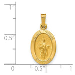 Load image into Gallery viewer, 14K Yellow Gold Polished and Satin St. Jude Thaddeus Medal Pendant 11mm width
