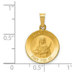 Load image into Gallery viewer, 14K Yellow Gold Polished and Satin St. Lucy Medal Pendant 15mm width
