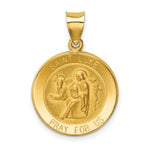 Load image into Gallery viewer, 14K Yellow Gold Polished and Satin St. Luke Medal Pendant 19mm width
