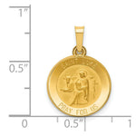 Load image into Gallery viewer, 14K Yellow Gold Polished and Satin St. Luke Medal Pendant 15mm width
