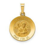 Load image into Gallery viewer, 14K Yellow Gold Polished and Satin St. Mark Medal Pendant 15mm width
