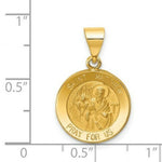 Load image into Gallery viewer, 14K Yellow Gold Polished and Satin St. Matthew Medal Pendant 15mm width
