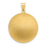 Load image into Gallery viewer, 14K Yellow Gold Polished and Satin St. Michael Medal Pendant 25mm width
