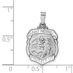 Load image into Gallery viewer, 14K White Gold Polished and Satin St. Michael Medal Pendant 15mm width

