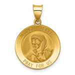 Load image into Gallery viewer, 14K Yellow Gold Polished and Satin Mother Teresa Medal Pendant 19mm width
