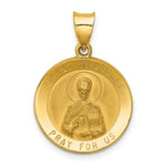 Load image into Gallery viewer, 14K Yellow Gold Polished and Satin St. Nicholas Medal Pendant 19mm width
