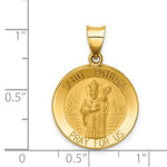 Load image into Gallery viewer, 14K Yellow Gold Polished and Satin St. Patrick Medal Pendant 19mm width

