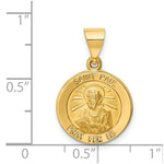 Load image into Gallery viewer, 14K Yellow Gold Polished and Satin St. Paul Medal Pendant 15mm width
