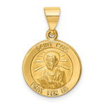 Load image into Gallery viewer, 14K Yellow Gold Polished and Satin St. Paul Medal Pendant 15mm width
